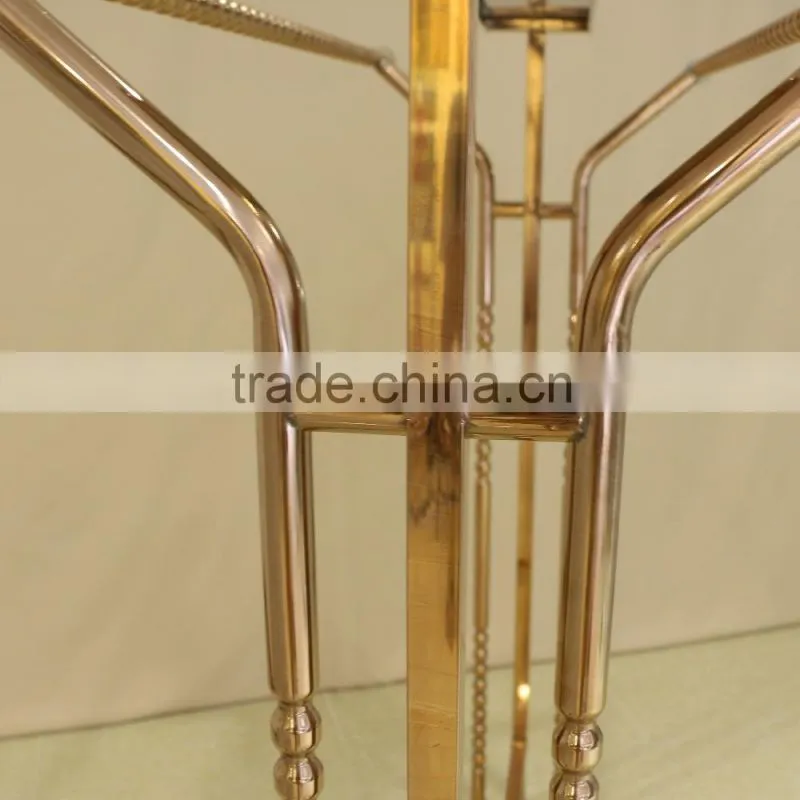 QD- F178 Wholesale luxury rose gold metal clothes display rack