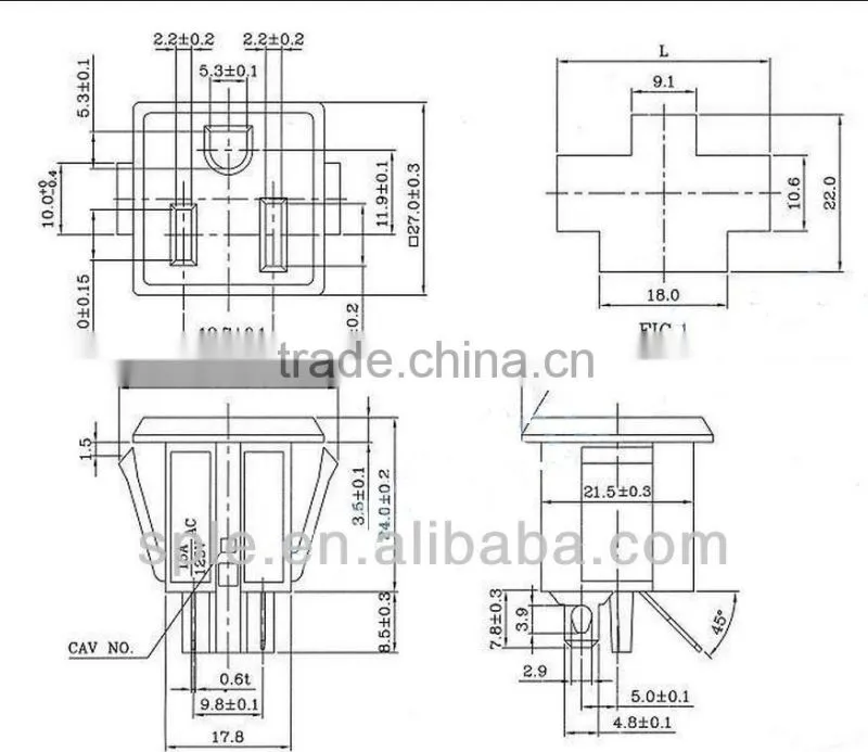 3 pin AC power socket
