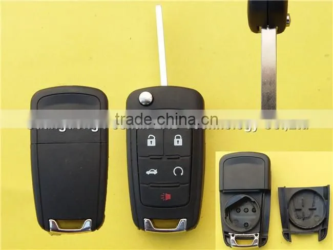 Keyless entry flip remote key Chevrolet 4+1 buttons HU100 blade