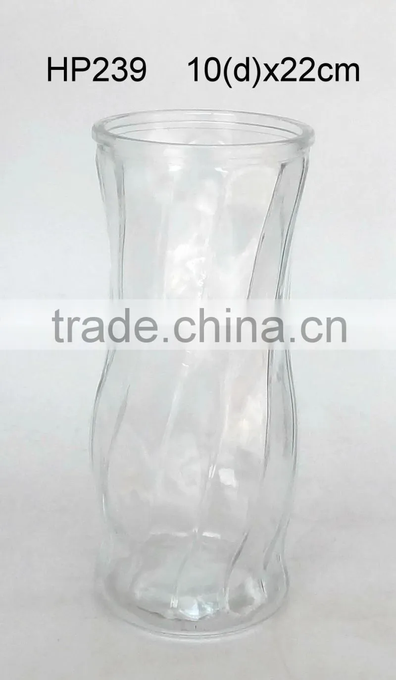 HP245 clear glass flower pot