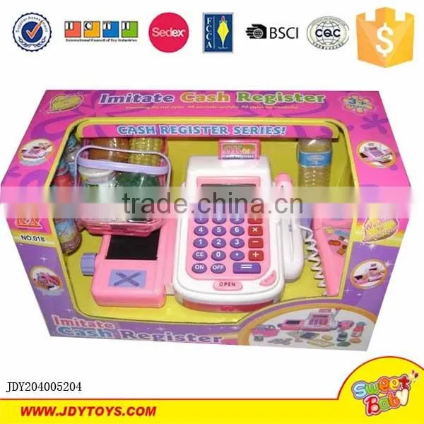 New product shopping battery operated plastic cash register toy with conveyor