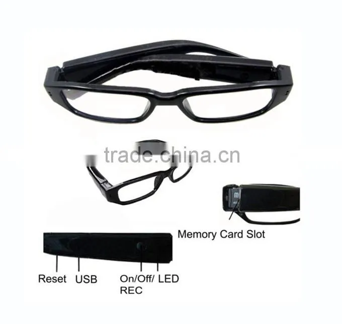 2015 New Products mini glasses camera detector 1080p Full HD Double-Button glass camera mini spy hidden camera