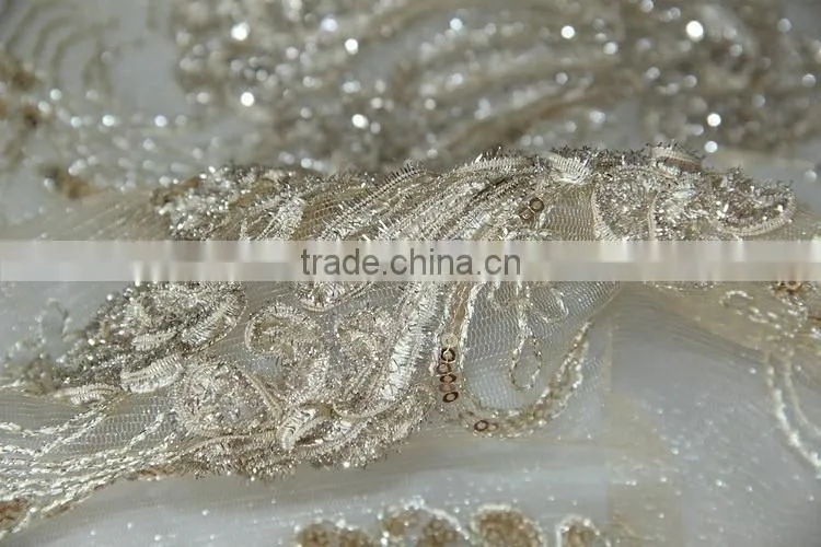 POPULAR CHAMPAGNE TABLE LINEN FOR WEDDING ON SHINE MESH