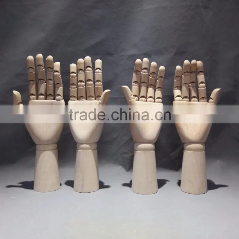 12" wooden hand right wooden male hand left wooden male hand display wooden male hand