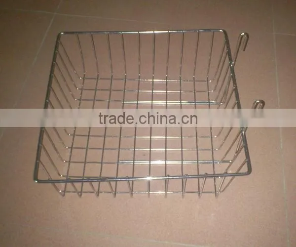 Supermarket hanging slatwall wire basket