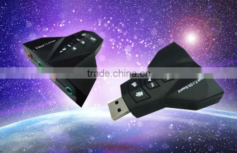 USB 2.0 7.1 Channel 3D Audio microphone Sound Card Adapter Splitter