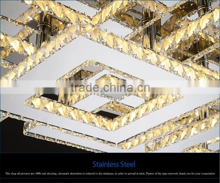 2015 New Arrival 240V Stainless Steel LED Ceiling Light K9 Crystal Ceiling Light