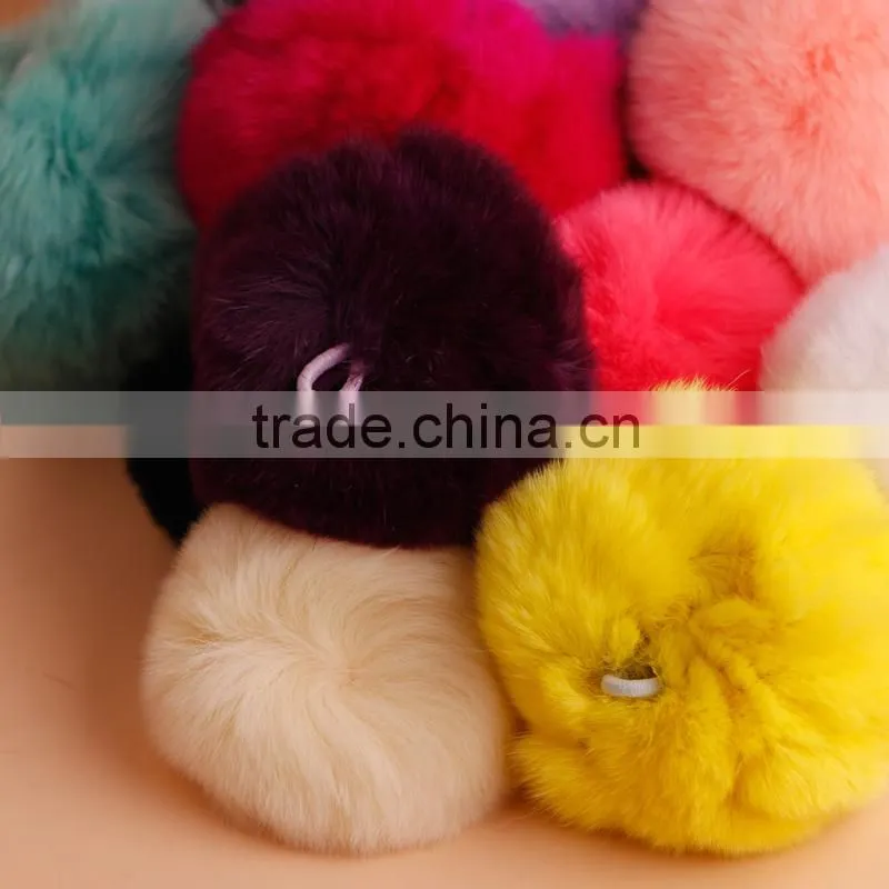 Dye Fur Pompoms / Real Rex Rabbit Fur Pom Pom Wholesale / Fur Pom Keychain