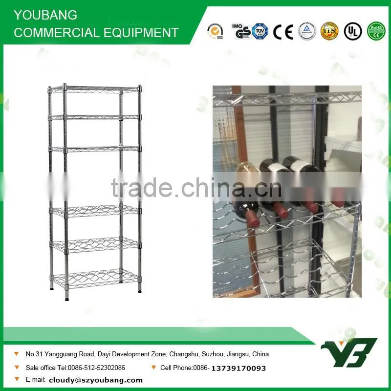 2015 hot sell NSF 100KGS heavy duty 5 tier home wine shelf (YB-WS023)
