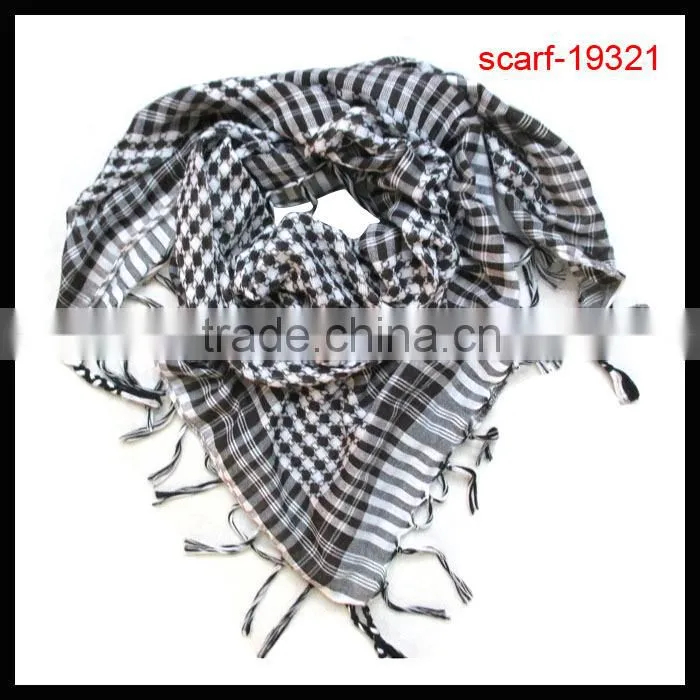 fashion wholesale polyester square grid scarf