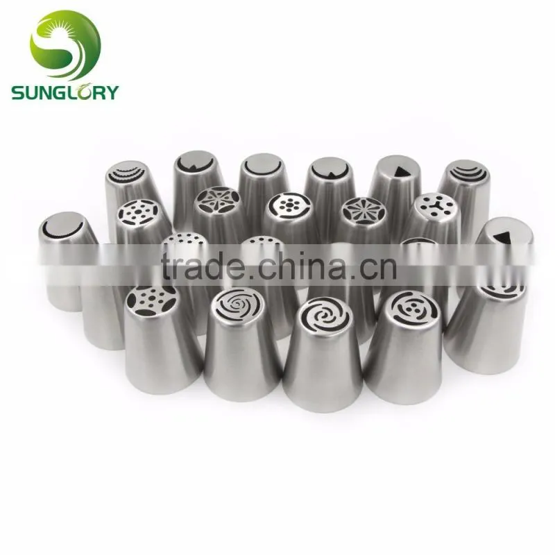 Hot selling stainless steel russian tulip nozzles flower icing piping tips pastry tubes set