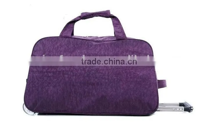 China Heavy Duty Polyester Purple Trolley Travel Bags LXB012