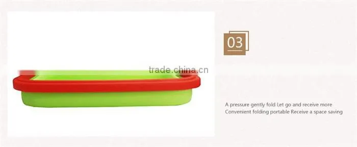 Reusable silicone folding lunch box Silicone Collapsible single Compartment Lunch Container Box silicone folding lunch box