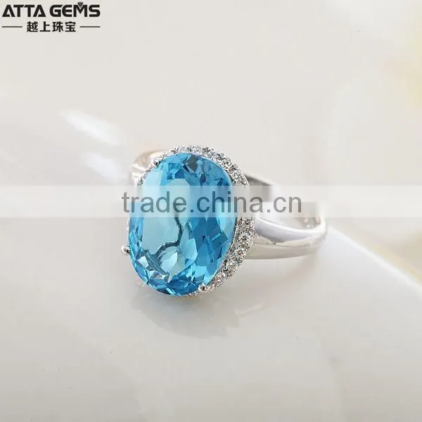 Fashion style designs large oval gemstone ring
