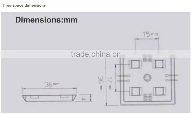 1Pack(100pcs)35mm*35mm Waterproof LED Module(SMD 5050,4LEDs,metal shell,white light)