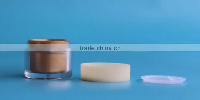 1/2 oz Oval plastic PS empty cosmetic jar with double wall