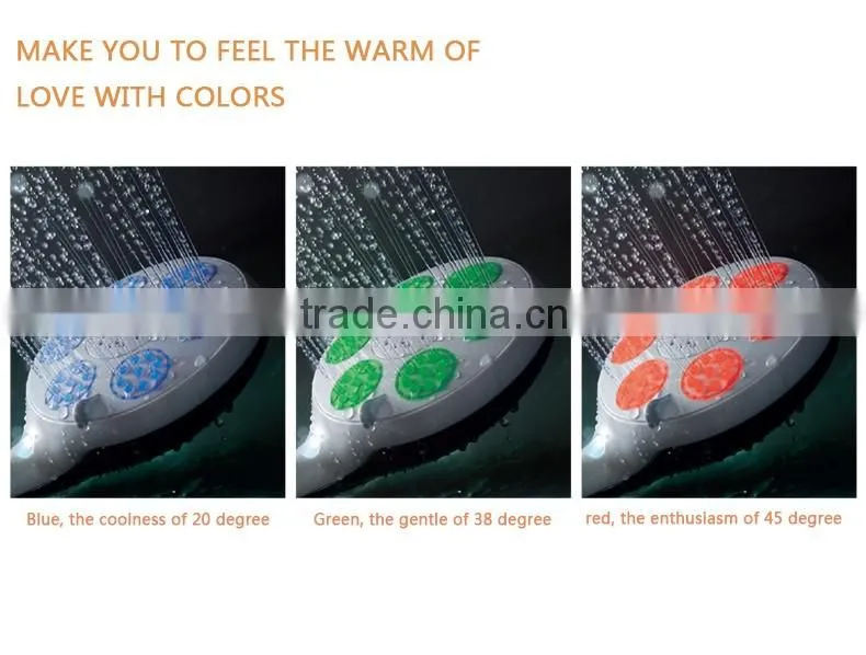JOMOO LED air engry hand shower head Three-function hand shower, simple ,rain shower ,LED display,with hose