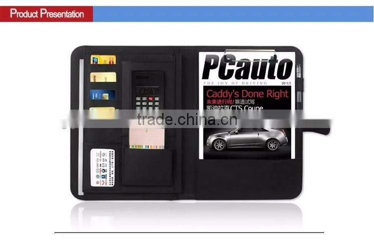 Multifunction Director Manager Leather Folder;practical High Quality Christmas Holiday Prmotional Gift Folder