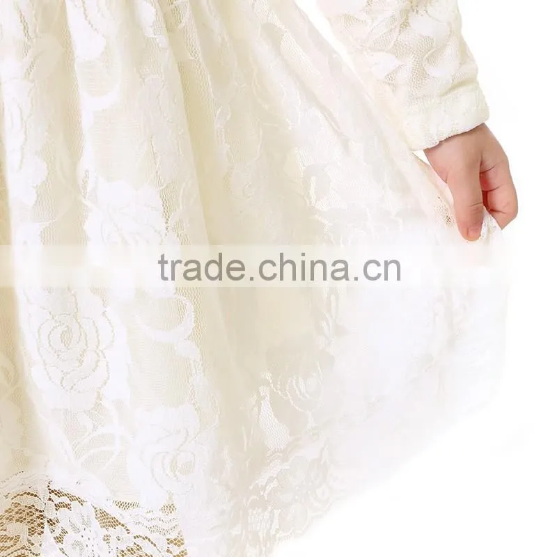 2016 lace long sleeve baby girls vintage wedding dress