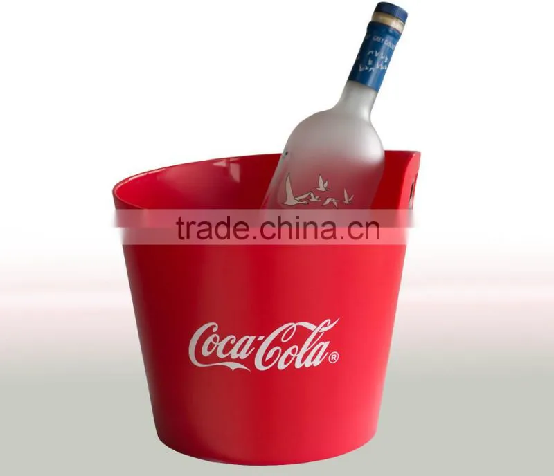 Plastic ice bucket with openner