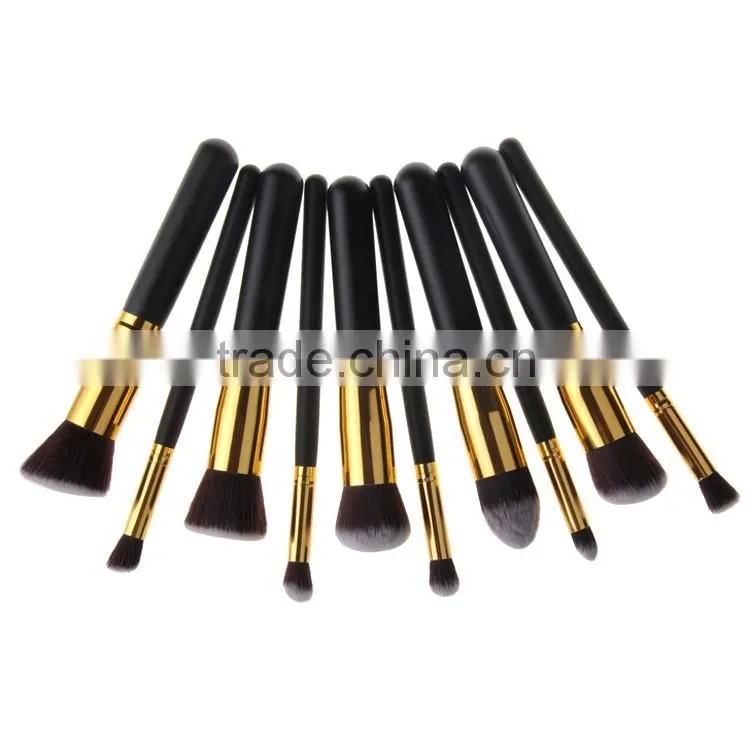 Professional Makeup Brushes Set Premium Cosmetics Synthetic Kabuki 10pcs