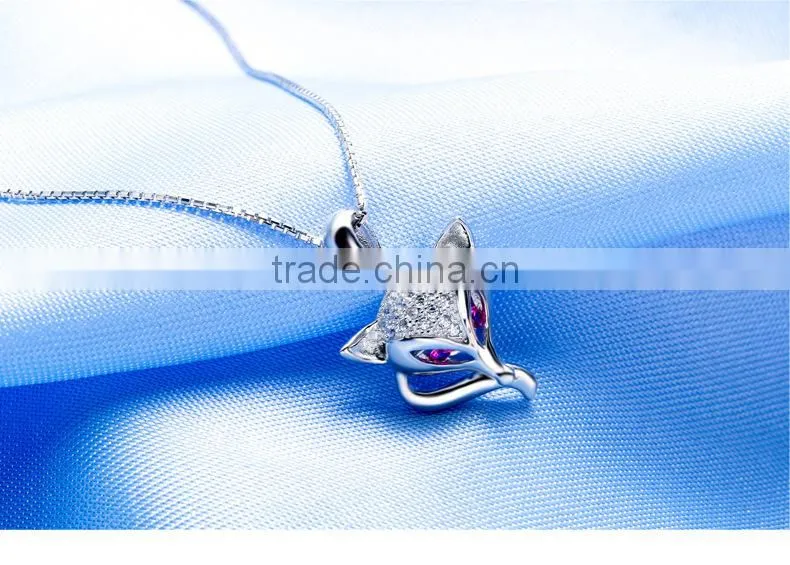 cute animal pendant silver necklace with 925 stamp