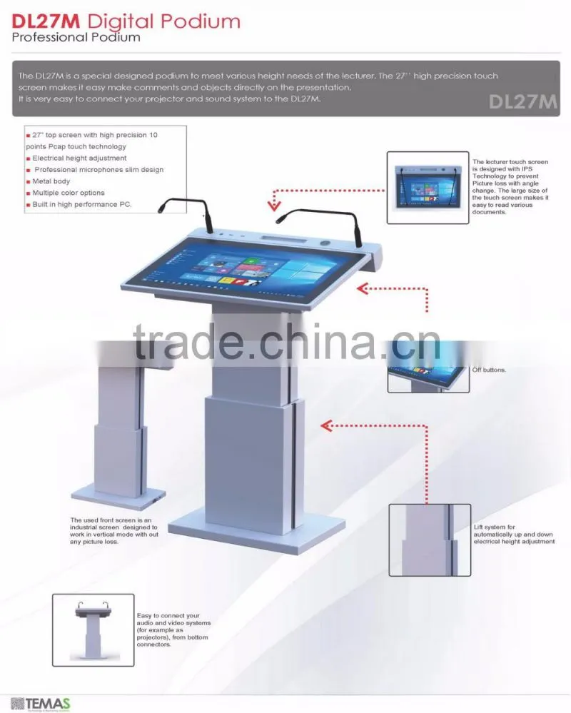 Digital Podium, Lectern for Education School Supply - Smart Podium