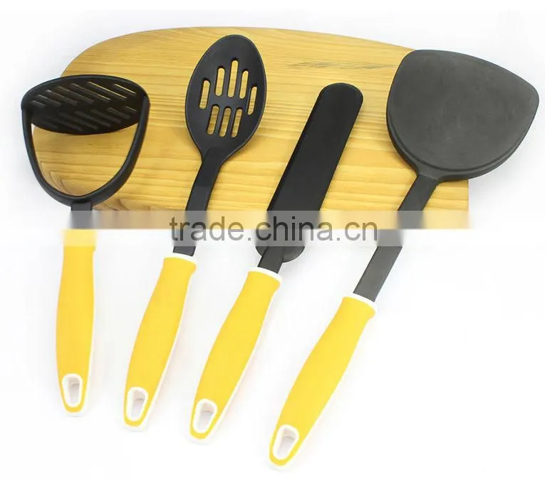Heat Insulation Nylon Cooking Tool set for Hotel Use with colorful handle
