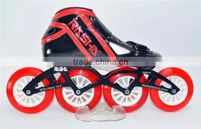 Professional Speed skating shoes Black red color skating boot Inline Skate Shoes Roller red color Skating wheels