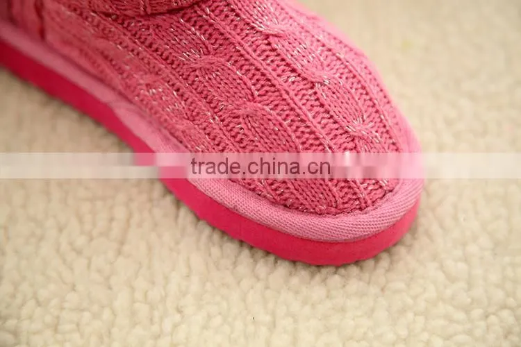 Crochet knitting cheap indoor outdoor pink baby shoes for girls