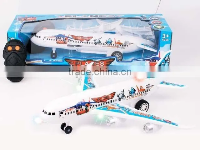 10212392 CE Approval Two Function Remote Control lighting A380 airplane toys