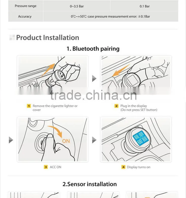 2015 Steelmate TP-74B lcd monitor tpms car tpms bluetooth,truck tire pressure monitor, tpms for car pc