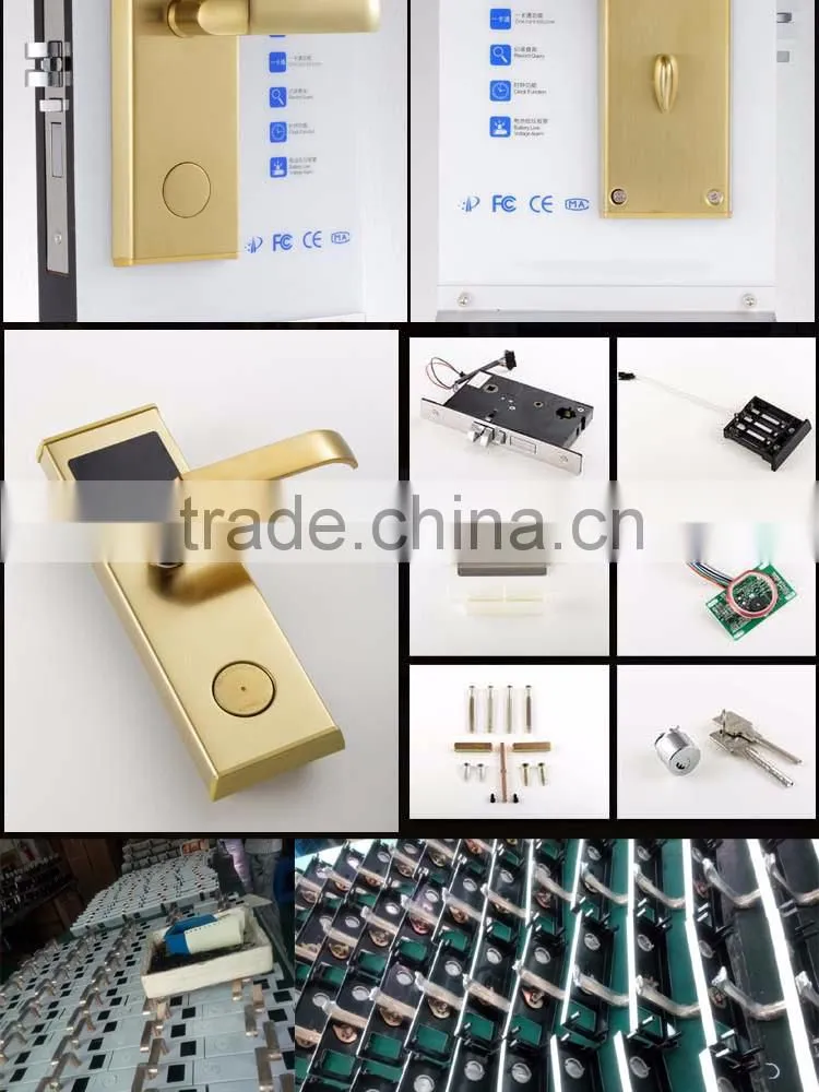 rfid card security electric handle safe digital smart keyless hotel door lock