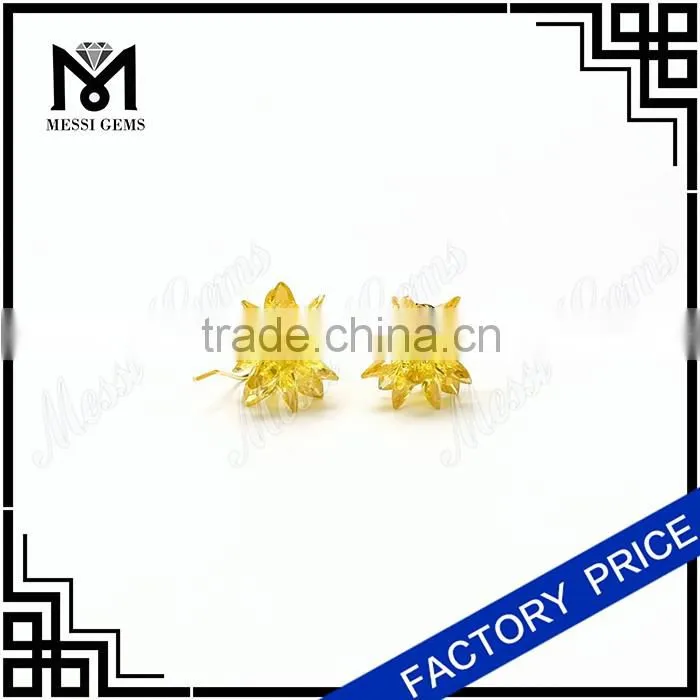 yellow cz earrings marquise stones simple women earrings in silver