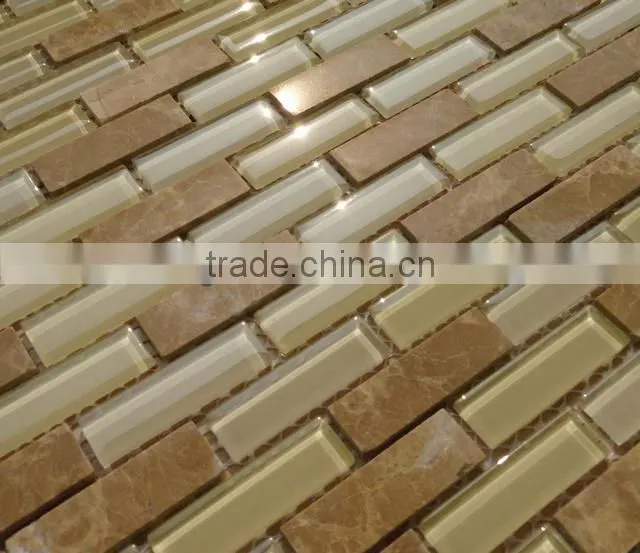 high quality crystal glass mix stone mosaic tile manufacturer