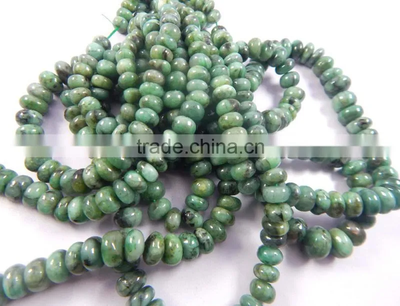 Natural Emerald roundel beads, emerald beads