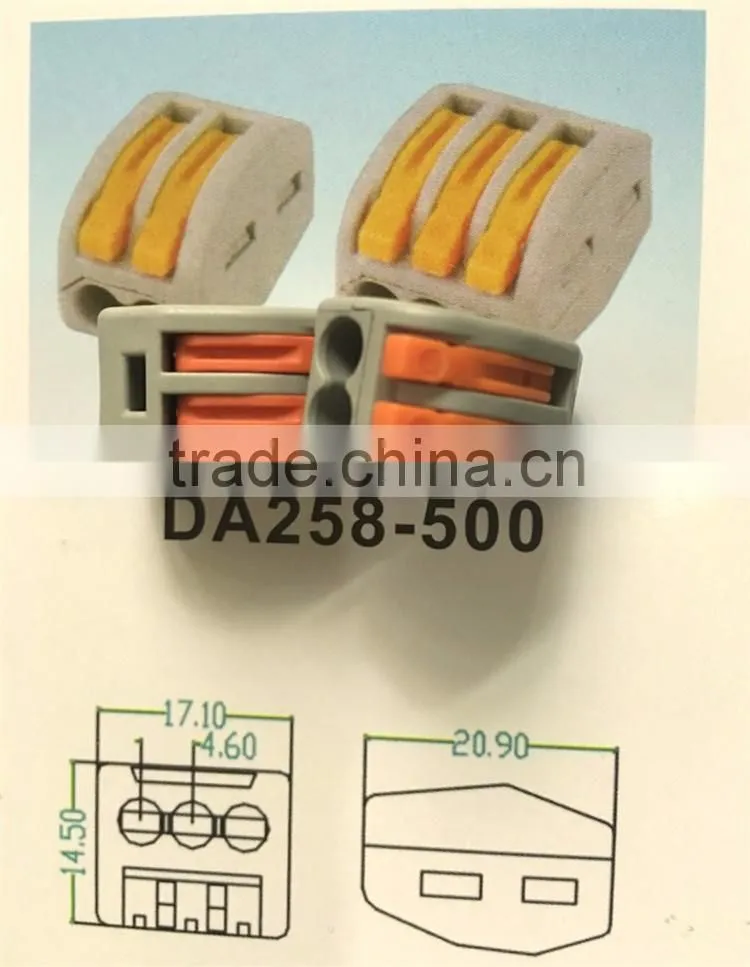 28-12AWG DA258 Equivalent Wago 222 Series Push Quick Wire Connector Electrical Terminal Blocks