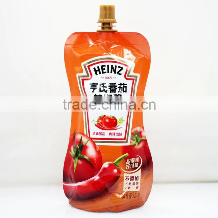 printed snack pouch for packaging stand up food bag with spout,food bag