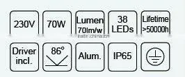 LED street lighting 70W