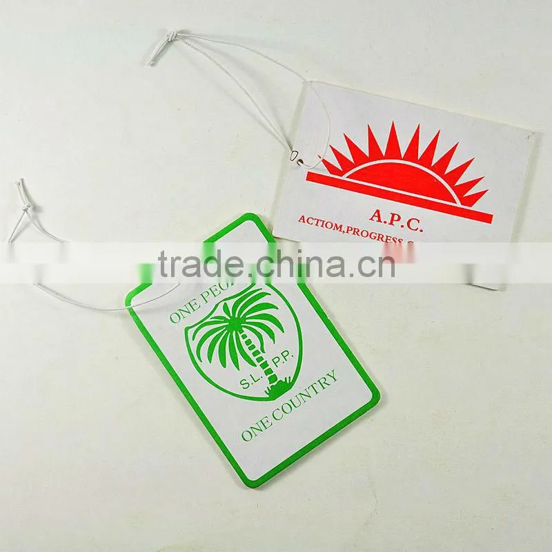 custom made hanging paper car air freshener , car shape paper air fresheners