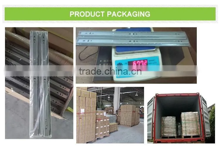 High quality 27mm two fold extension ball bearing drawer slide for kitchen drawer