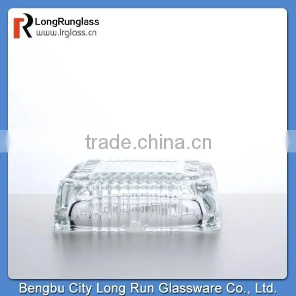 LongRun classico design vertical stripes carved square glass ashtray