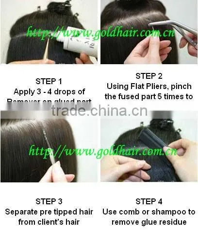 Brazilian Human Hai r- Pre-bonded Human Hair Extensions / Pre-glued / Pre-tipped Hair Extensions