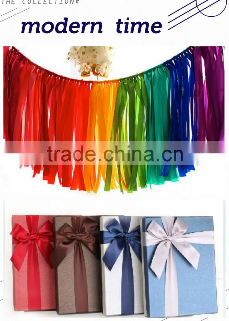 Wholesale colorful rainbow satin ribbon for gift wrapping