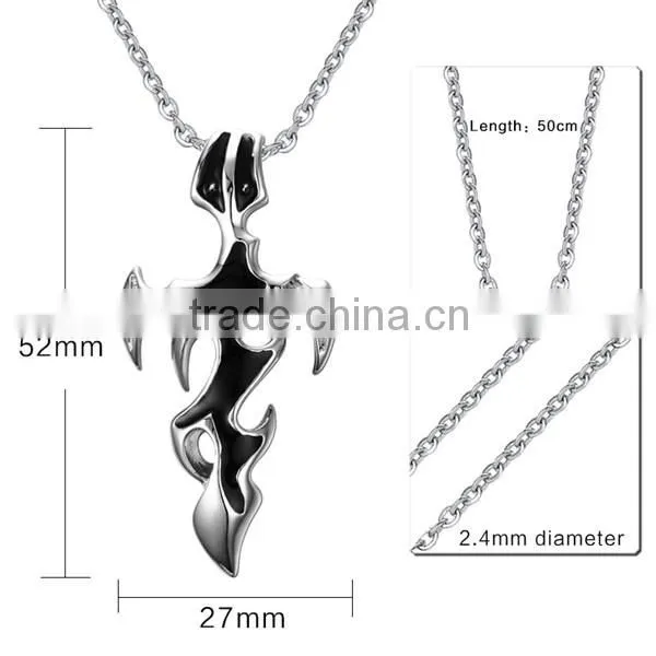 High Quality 2016 Sword Cross Design Stainless Steel Necklace