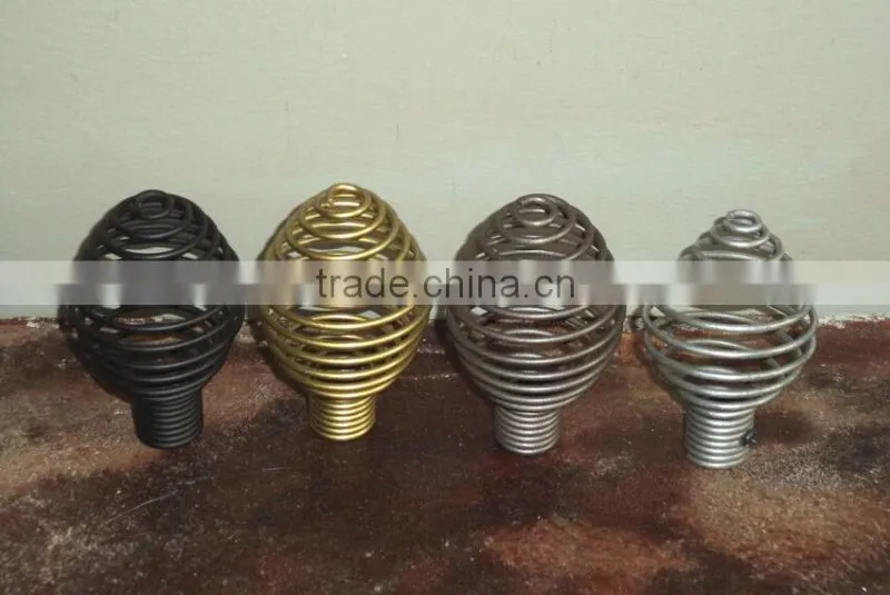 Iron Spiral Curtain Rod End & Finials