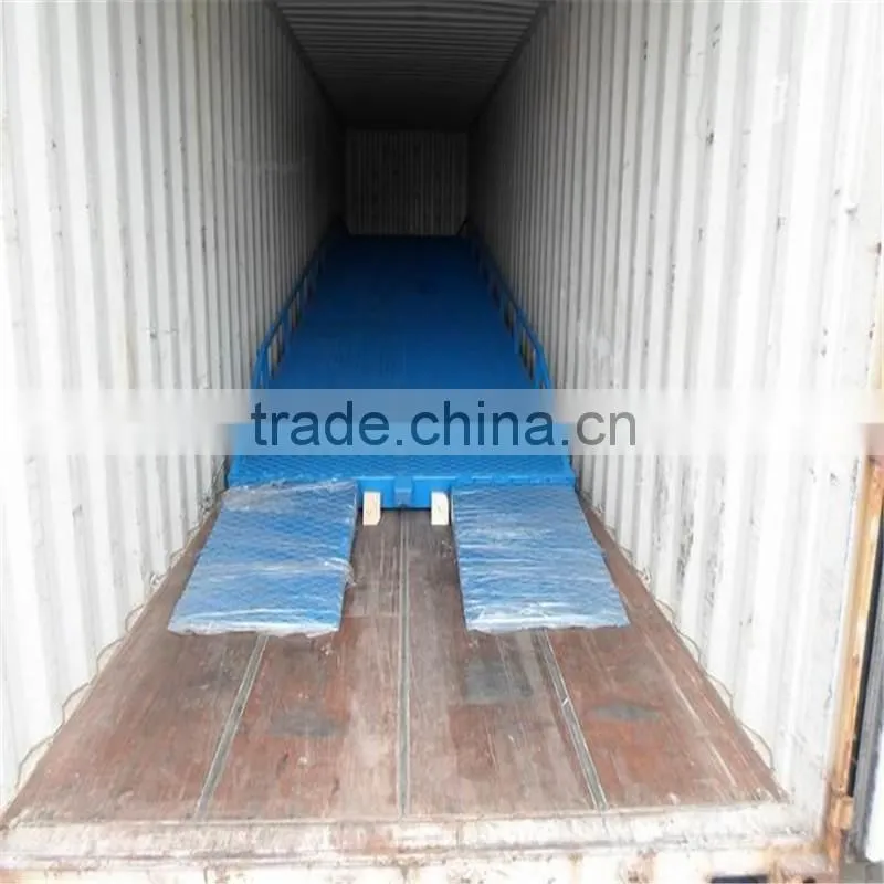10T With adjustable supporting legs yard ramp, forklift ramp,container ramp for forklift
