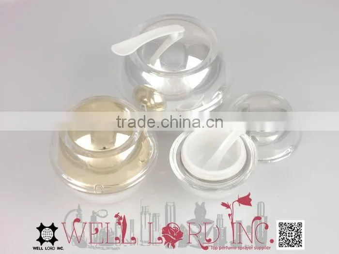 Fancy 15ml magnate mini spoon silver plastic ball jar