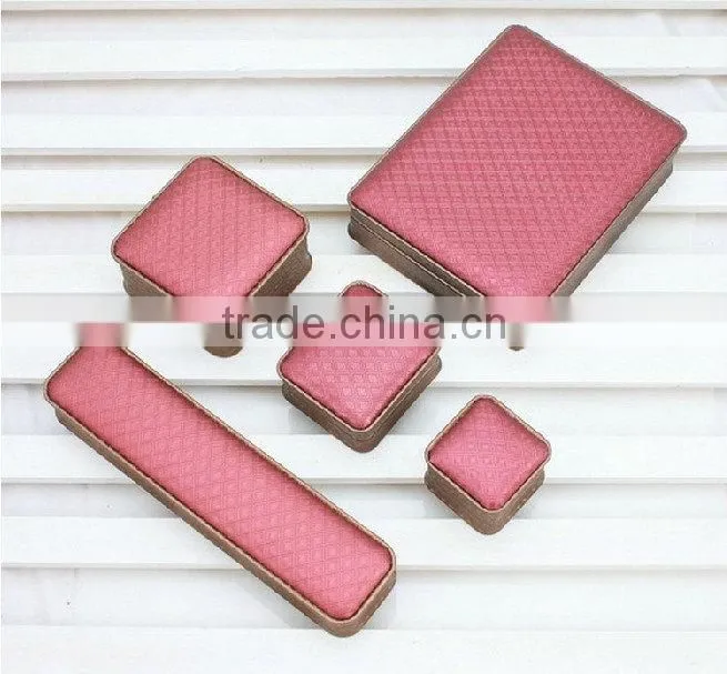Simple design leather jewelry gift box with velvet inside