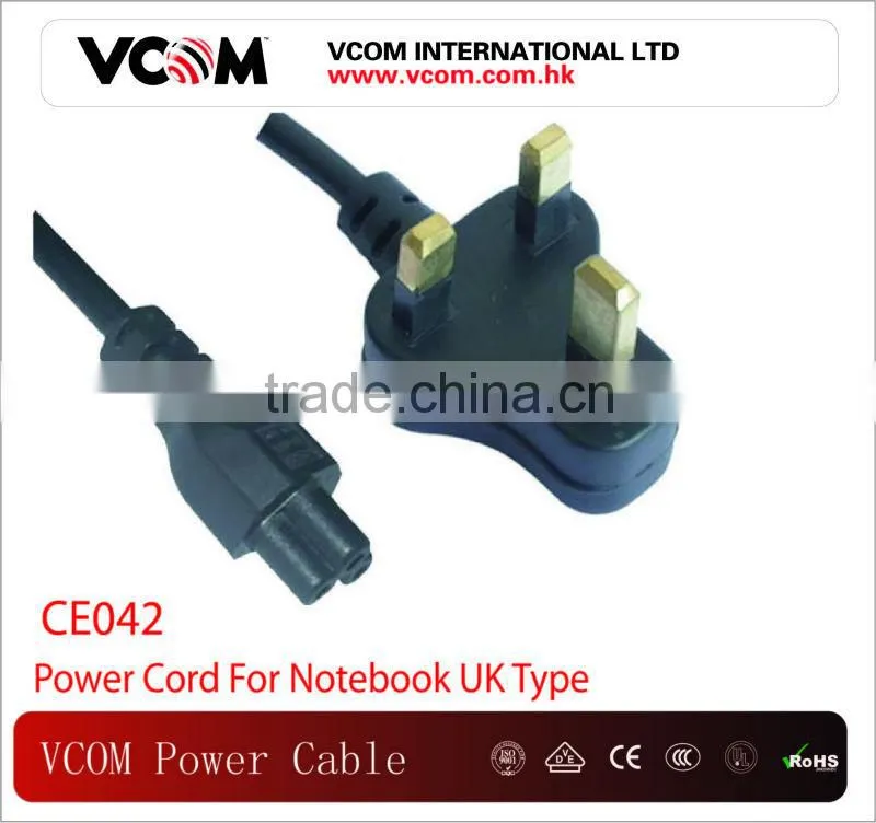 VCOM High Quality Notebook UK Type Power Cord